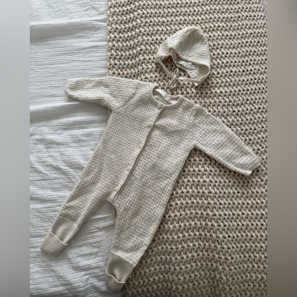 Zara Cream Knit Newborn Baby Outfit